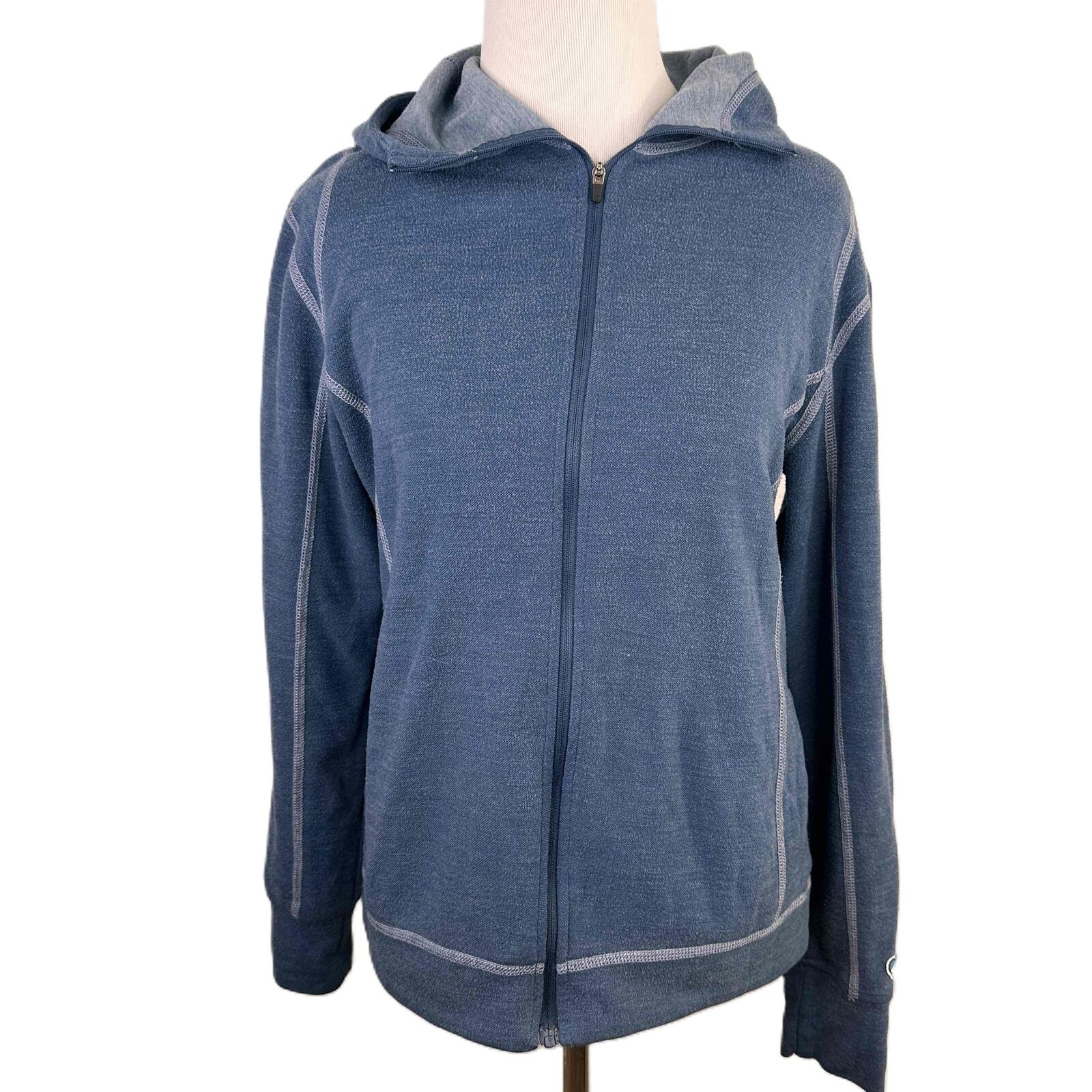Kuhl Blue Zip-Up Long-Sleeve Solid Color Hoodie Size Medium